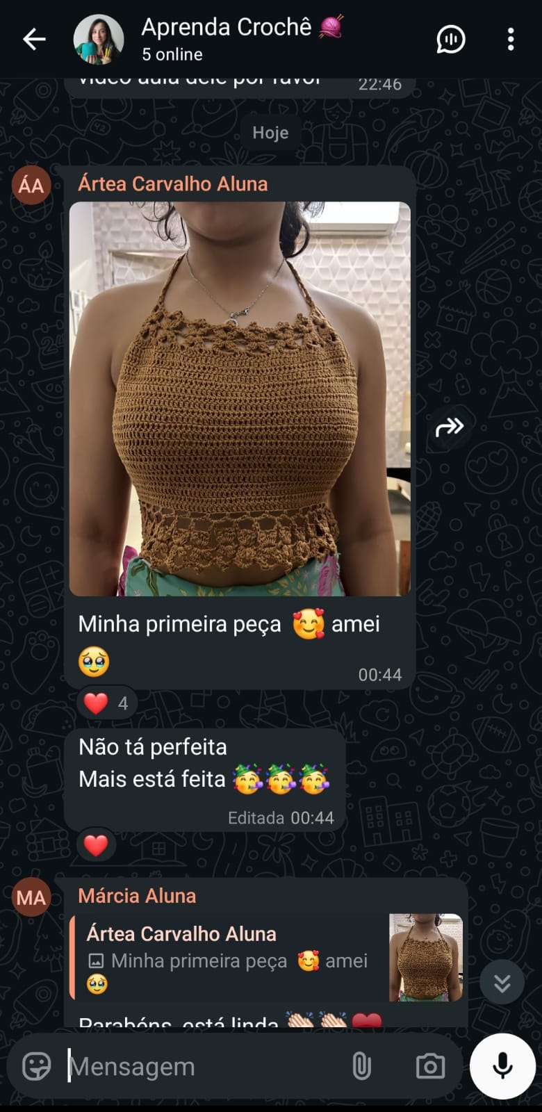 Depoimento de aluna