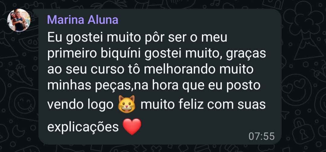 Depoimento de aluna