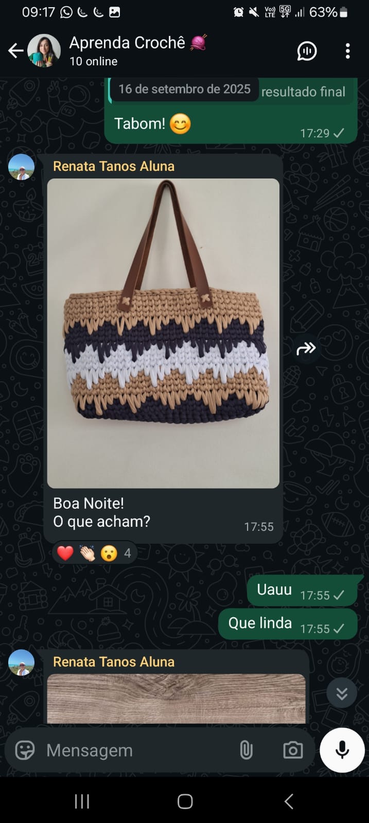 Depoimento de aluna