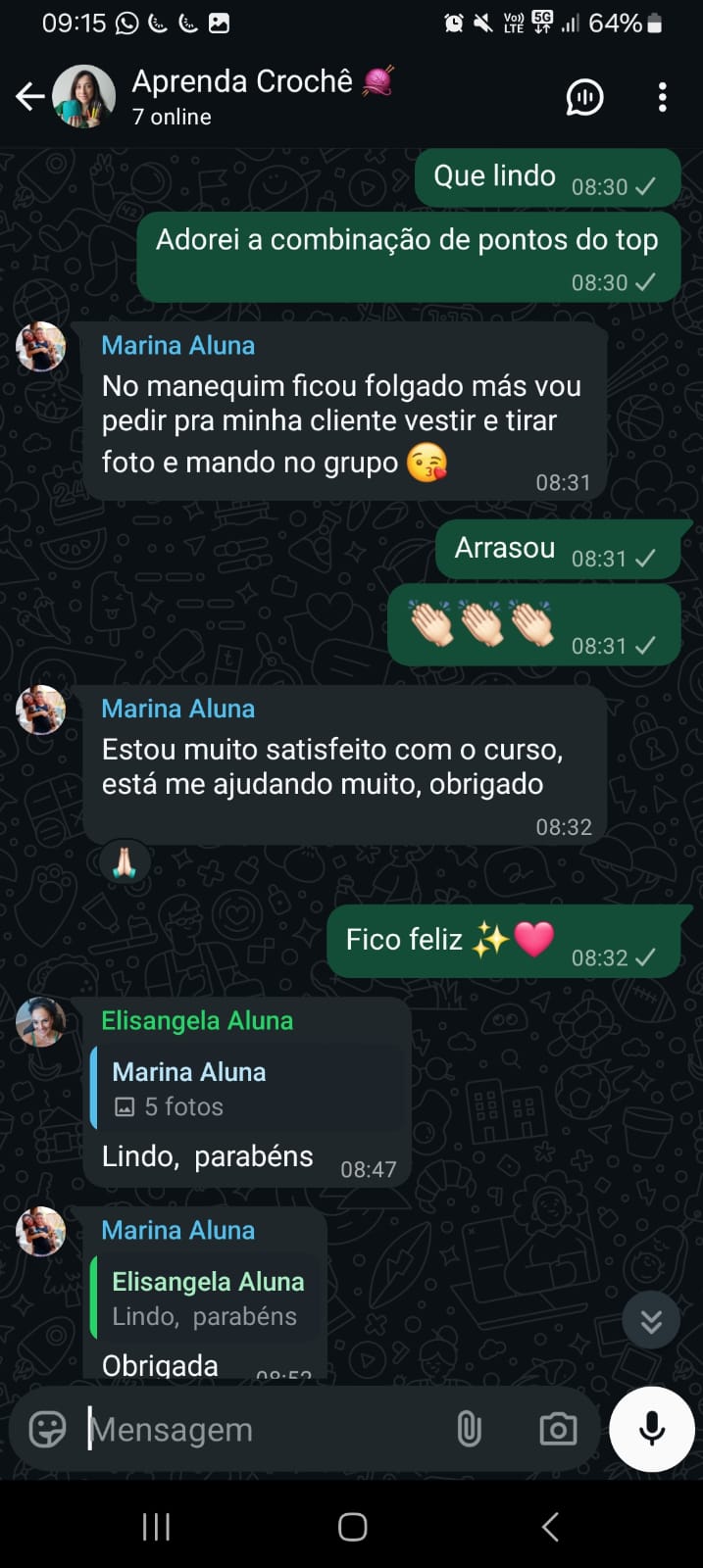 Depoimento de aluna
