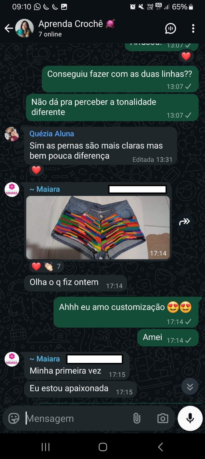 Depoimento de aluna